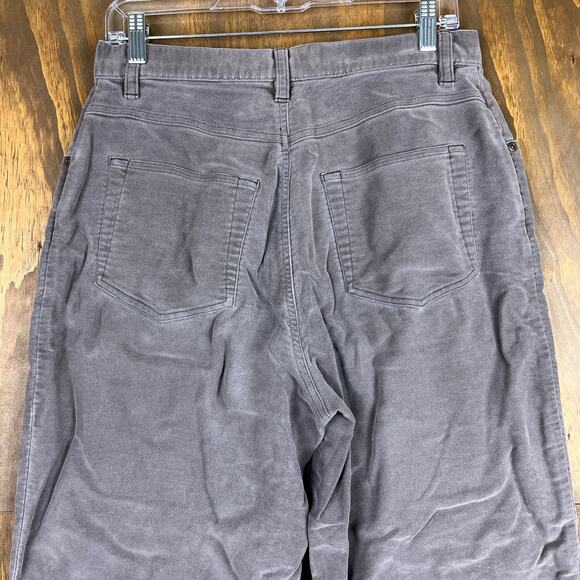 LL Bean Womens Pants Gray Super Soft Corduroy Barrel Fit High Rise Stretch 12 - Picture 9 of 11